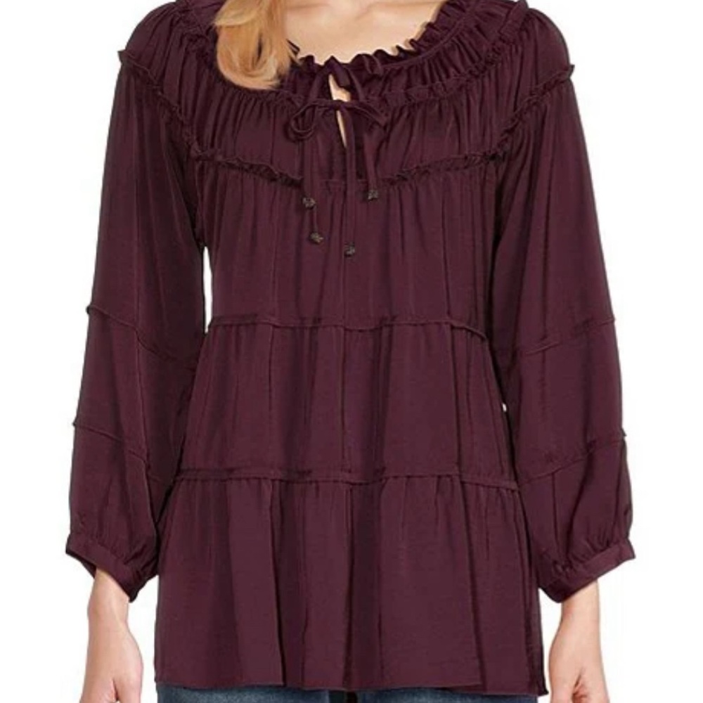 John Mark  blouse cassis